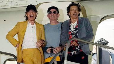 Pic: AP  OCT 11, 2021 - Mick Jagger, left, Keith Richards, center, and Ron Wood of The Rolling Stones arrive at Hollywood Burbank Airport in Burbank, Calif., Monday, Oct. 11, 2021, ahead of their shows this week at SoFi Stadium in Inglewood, Calif., for their 